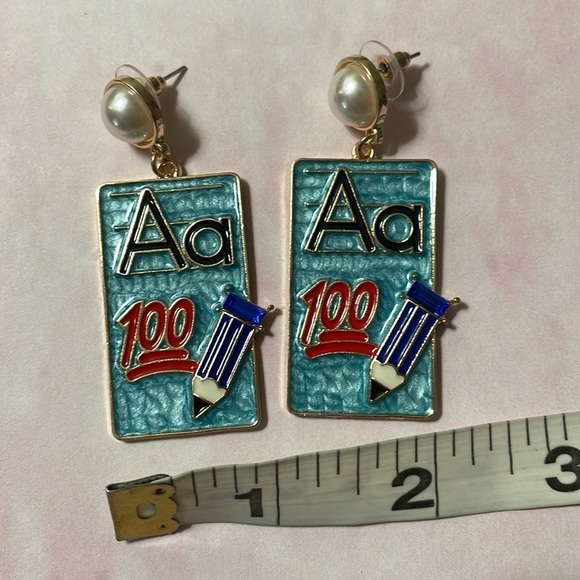 School Paper A 100 Enamel Drop Earrings - Picture 11 of 11